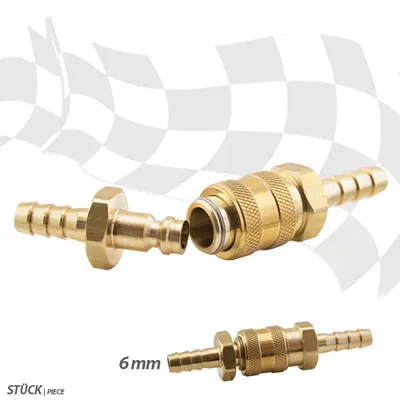 Produktbild von Schnelltrennkupplung Messing 6mm / 1/4