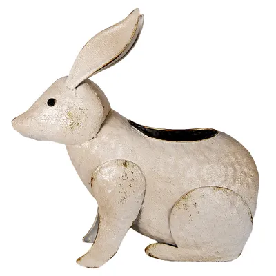 Zdjęcie produktu dla Clayre & Eef Stojak na rośliny Królik 40 cm Beżowy Metal