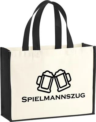 Produktbild von Huuraa Jutetasche Spielmannszug Schützenfest 21 Liter Black Jute und Baumwolle Einkaufstasche Geschenkidee