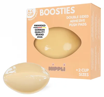 Produktbild von Nippli Boosties Push Up Klebe BH (Oval) – Doppelseitig klebende Brusteinsätze – Unsichtbare Nippelpads für doppeltes Volumen – Wiederverwendbare & schweißfeste BH Alternative