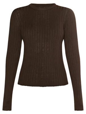 Image de Pull en maille pour femme EVERa - Marron foncé, XL