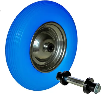 Produktbild von Schubkarrenrad Vollgummi Blau 4.80/4.00-8 - Ø390 x 95mm Ersatzrad Schubkarrenreifen