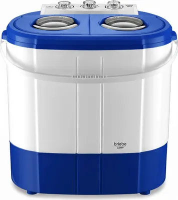 Image de Briebe WM1140 Mini machine à laver,Portable, Camping 3kg de lavage, 1kg d'essorage 2 compartiments Blanc/Bleu