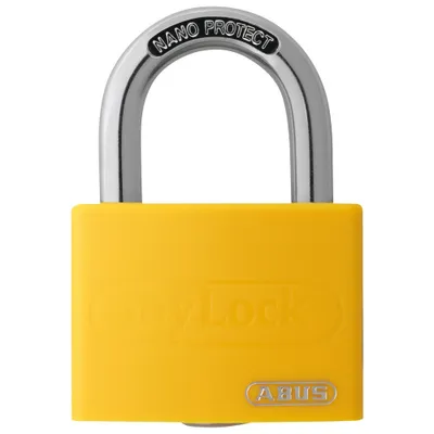 Zdjęcie produktu dla ABUS T65AL/40, Kłódka konwencjonalna, Blokada kluczem, Keyed różniący, Żółty, Aluminium, Stal hartowana