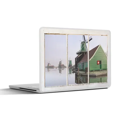 Produktbild von MuchoWow® Laptop Aufkleber Sticker Cover Aussicht - Wasser - Mühle 30x22 cm - Laptop-Sticker