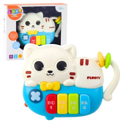 Imagen del producto de Mini Piano Para Niños Pequeños Sonidos De Luces Azules Gatitos