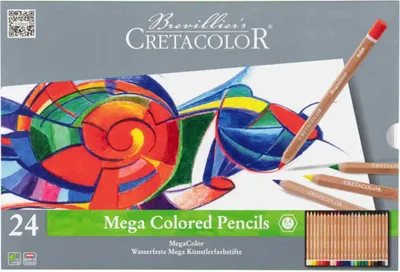 Image de Cretacolor Crayons de couleur Mega Set 24 pièces pour enfants et adultes