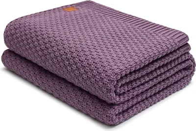 Produktbild von Nordville Kuscheldecke - Lila 140x180 cm aus 100% Bio Baumowlle