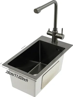 Immagine prodotto di Lavello in acciaio inox, installazione sottopiano, design resistente, nero