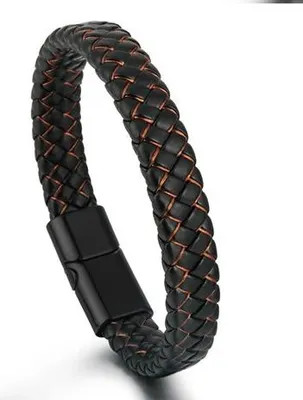 Produktbild von Herrenarmband mit Magnetverschluss, schwarz und braun