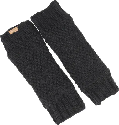 Produktbild von Wollstulpen mit Perlmuster, Strickstulpen aus Nepal, Beinstulpen - Schwarz, Uni, Wolle, 37*12 cm, Socken & Beinstulpen