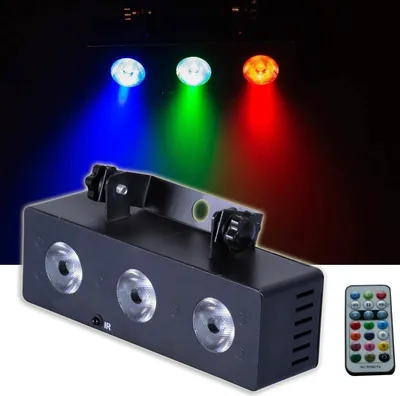 Zdjęcie produktu dla E-Lektron MS-3 Multi-Spot 3-krotny reflektor LED R / G / B sterowany rytmem muzyki efekt świetlny DJ party - EL153528