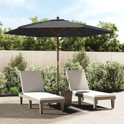 Produktbild von Sonnenschirm mit Holzmast Schwarz 299x240 cm , Markisen Design 2024
