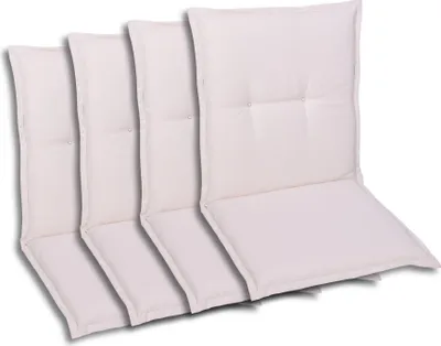 Produktbild von GO-DE Textil, Sesselauflage Niederlehner, 4er-Set, Farbe: weiß, Maße ca.: 100 cm x 50 cm x 6 cm