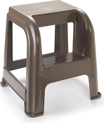 Produktbild von Plasticforte Tritthocker - 2 Stufen - braun - Kunststoff - 44 x 42 x 45 cm