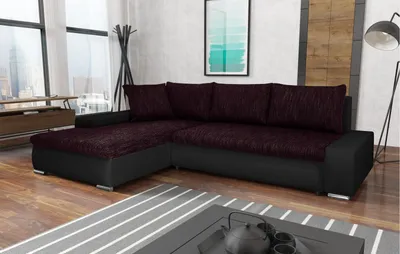 Produktbild von L-Form Ecksofa TEO mit Bettkasten Schlaffunktion, Schlafecke - Sofa Webstoff Kunstleder, Ecke (Stoff: berlin 70 + madryt 1100, Seite: links)