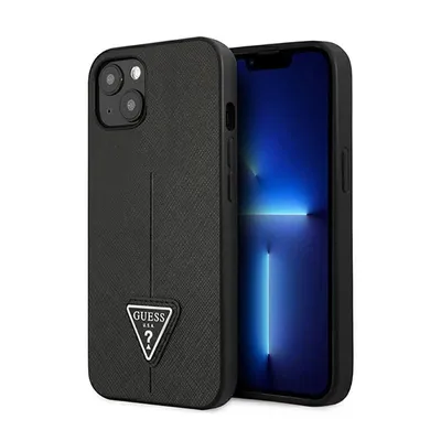 Image de Guess Guhcp14Mpsatlk Iphone 14 Plus / 15 Plus 6.7 Black/Black Hardcase Saffianotriangle Logo
