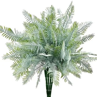 Image de Lot de 4 pots de fleurs artificiels verts, résistants aux UV, pour l'intérieur et l'extérieur