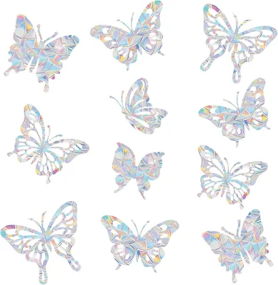 Produktbild von Schmetterling Fensteraufkleber 14 Stück, Prismatische Sonnenlichtfänger Aufkleber, Dekoration für Zuhause