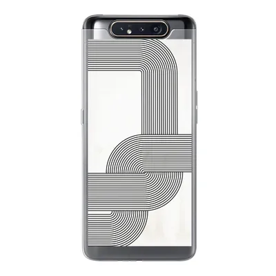 Produktbild von MuchoWow® Handyhülle Schutzhülle Hülle für Samsung Galaxy A80 Kunst - Schwarz - Weiß - Linie Silikon Softcase Handy Hülle - Schutzdeckel