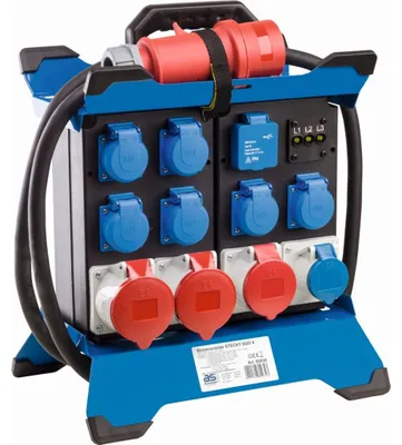 Zdjęcie produktu dla as-Schwabe Przenośny dystrybutor zasilania CEE 400V 32A do 6x Schuko i 4x CEE IP44