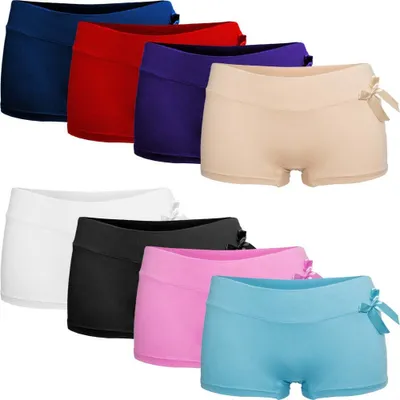 Produktbild von 6 Set Damen Hotpants Hipster Boxershorts Unterhose Baumwolle 8012Ribon M