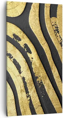 Produktbild von Bild auf Leinwand - Leinwandbild - Einteilig - Abstraktion dreidimensional Gold - 55x100cm - Wand Bild - Wanddeko - Wandbilder - Leinwanddruck - Bilder - Wanddekoration - Leinwand bilder PA55x100-4461