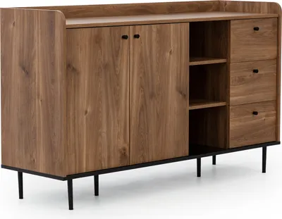 Produktbild von Kommode VASINA VS-01 mit 2 Türen 3 Schubladen Sideboard 150 cm SoftClose Mehrzweckschrank Anrichte Highboard Loft (Brandy Castello)