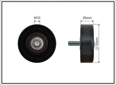 Produktbild von CAFFARO 500451 Umlenkrolle Keilrippenriemen 70mm für FORD FOCUS (DAW, DBW) FOCUS Kombi (DNW) TRANSIT CONNECT (P65, P70, P80) MAVERICK