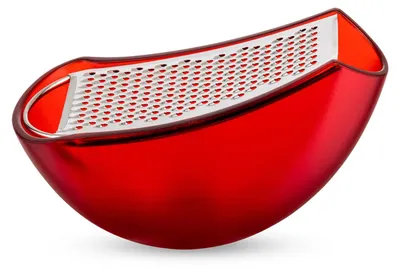 Käsereibe mit Auffangbehälter, rot, 15,3 cm