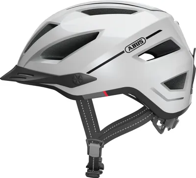 Produktbild von ABUS Stadthelm Pedelec 2.0, Weiß, Größe M, Unisex, mit Rücklicht, Regenhaube, Ponytail-kompatibel, NTA 8776 Norm, Fidlock-Magnetgurtschloss, Forced Air Cooling Technology