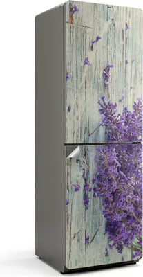 Produktbild von Blumen auf einem Holzhintergrund – Kühlschrank Aufkleber – Klebefolie Kühlschrank – Kühlschrank Dekor – Kühlschrankfolie selbstklebend – Küchen Dekoration – 60x180 cm
