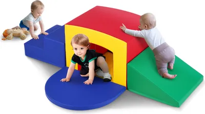 Produktbild von VEVOR Kleinkind-Kletterspielzeug für Innenbereich, 5-teiliges Kletter-, Krabbel-, Tunnelspielgerät, Schaumstoff-Kletterspielzeug, Kinder-Tunnellabyrinth, für Kinder im Vorschulalter