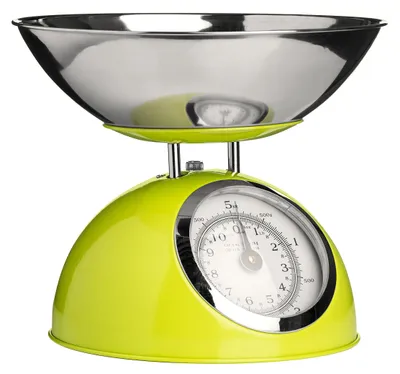 Küchenwaage mit Edelstahlschüssel, 5 kg, grün