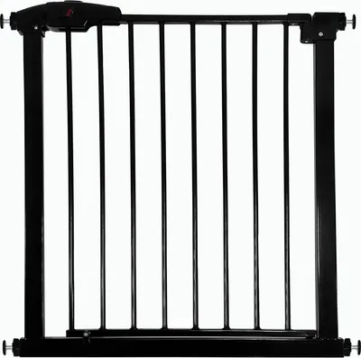 Produktbild von Goliving Treppengitter ohne Bohren - Klemmenbefestigung - Klemmenmodell - erweiterbar - Metall - 75 bis 103 cm - Schwarz
