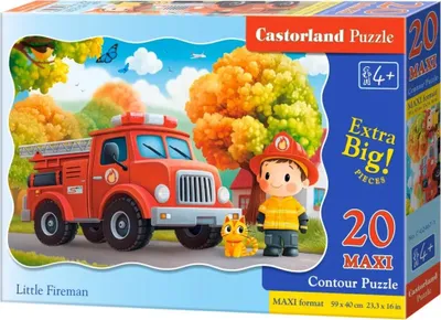 Produktbild von CASTORLAND Puzzlekarte Feuerwehrmann MAXI 20 Puppen