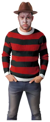 Produktbild von Gestreifter Horror-Pullover rot-schwarz Größe: L