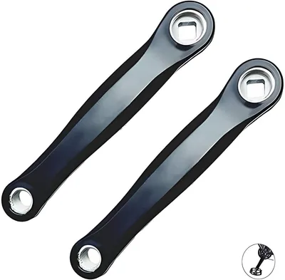 Produktbild von PolkaHome® 2 Stück 170mm Fahrrad Kurbelarm Links Kurbelsatz für Mountainbike und Rennrad, Vierkant, Aluminium, Schwarz