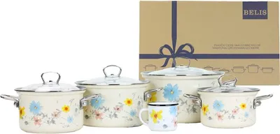 Produktbild von BELIS Emaille-Geschirrset MEADOW 5-teilig