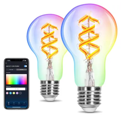Smart WLAN-Lampe RGBW 4,9W E27 2er-Pack, Alexa-kompatibel