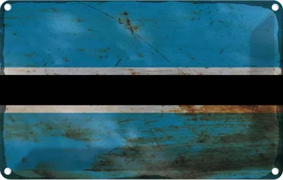 Produktbild von vianmo Blechschild 12x18 cm Botswana Rost Flagge Fahne Wappen