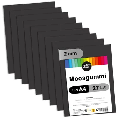 27 DIN A4 Schaumstoffplatten, schwarz, 2 mm, Bastelschaumstoff