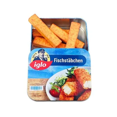 Obrázok produktu pre Tanner der kleine Kaufmann Iglo Fischstäbchen in Metalldose, für Kaufmannsladen