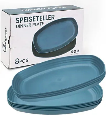 Produktbild von Famanu Kunststoffteller 8-teiliges Set - BPA-frei, mikrowellen- und spülmaschinenfest