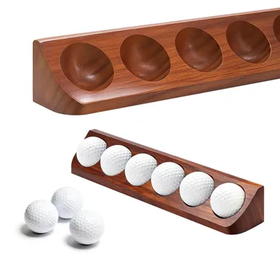 Imagen del producto de Estuche de madera para exhibir bolas de golf (pack de 2) – Montaje en pared para 6 bolas de golf