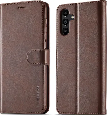 Image de Étui pour Samsung Galaxy A35 étui en cuir avec fermeture magnétique et support, étui de protection marron