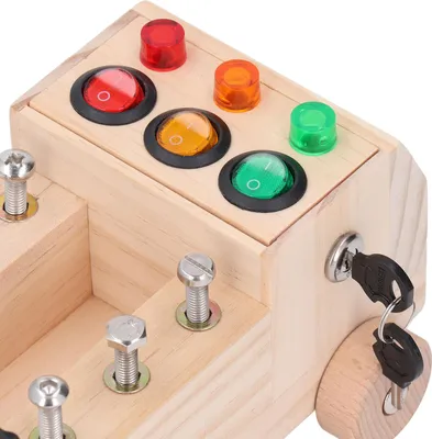 Immagine prodotto di Set di cacciaviti per auto, legno di pino educativo, legno Montessori, camion occupato, utensili per bambini per la casa
