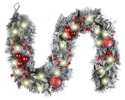 Weihnachtsgirlande 152 cm, 20 LEDs, batteriebetrieben, PVC, Timer
