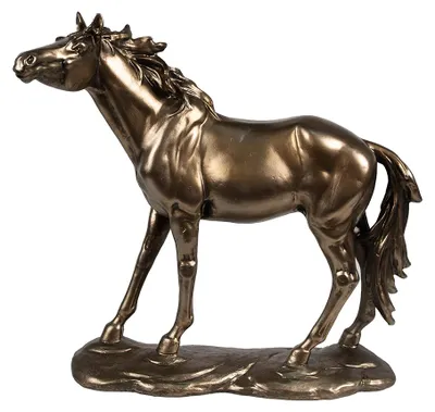 Productafbeelding van Clayre & Eef Decoratiefiguur Paard, 34x10x32 cm, bruin, polyresin