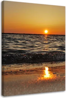 Immagine prodotto di Quadro su tela mare e tramonto 40x60 cm Feeby arancione quadro da parete pronto da appendere